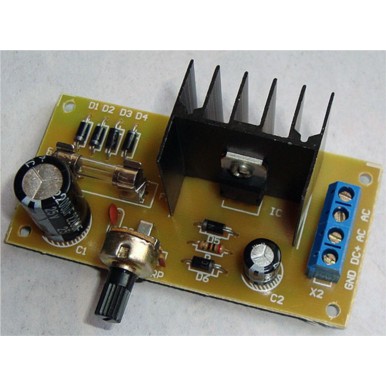 LM317T可調穩壓電源電路電子制作套件/散件(DC1.25V-12V連續可調)