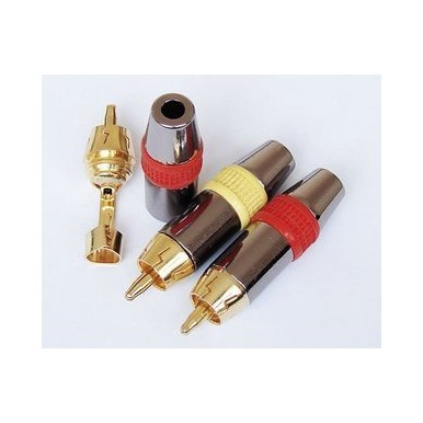小尾鍍金RCA音頻/信號/AV 插/接頭(尾線孔&phi;4MM) /對