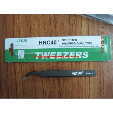 VETUS鑷子 瑞士鑷子 超精密鑷子 防靜電彎頭鑷子ESD ST-15