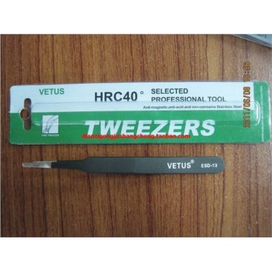 VETUS瑞士鑷子 超精密鑷子 防靜電平口寬口鑷子ESD ST-113