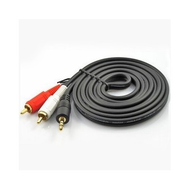 1.5米3.5MM插頭轉蓮花RCA音頻 連接信號線 多媒體信號線