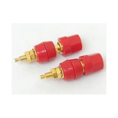鍍金功放機箱接線柱 香蕉頭插座 喇叭接線柱 音箱接線柱 紅色
