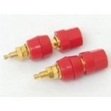 鍍金功放機箱接線柱 香蕉頭插座 喇叭接線柱 音箱接線柱 紅色