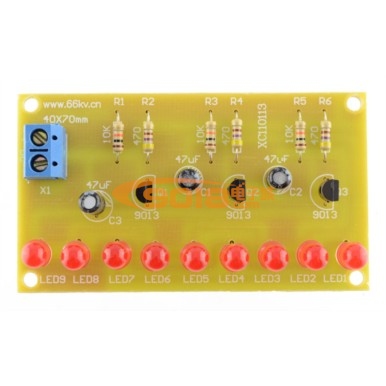 三組9只LED流水燈電路電子制作套件/散件