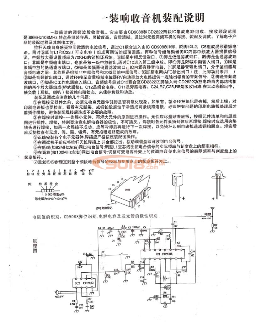 恒興牌HX-201型一裝響FM調頻收音機散件/電子制作套件 恒興牌HX-201型一裝響FM調頻收音機散件/電子制作套件