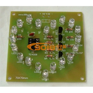 花樣多彩色LED心形閃光燈電路電子制作套件/散件