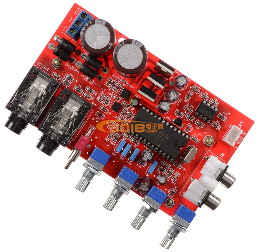 M65831AP+NE5532數字混響卡拉OK前級板 發燒級成品板