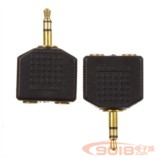 3.5MM 轉 2個 雙 3.5插座 鍍金 接頭/插頭