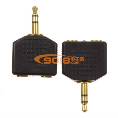 3.5MM 轉(zhuǎn) 2個 雙 3.5插座 鍍金 接頭/插頭