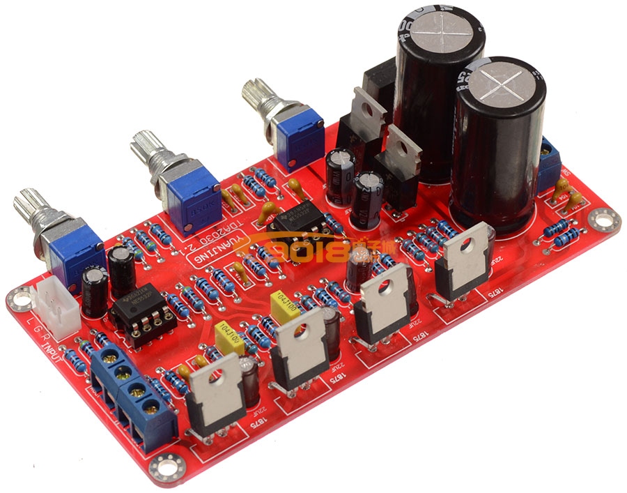LM1875+NE5532 2.1聲道低音炮高保真發(fā)燒功放板（成品板 25WX2+50W超低音）