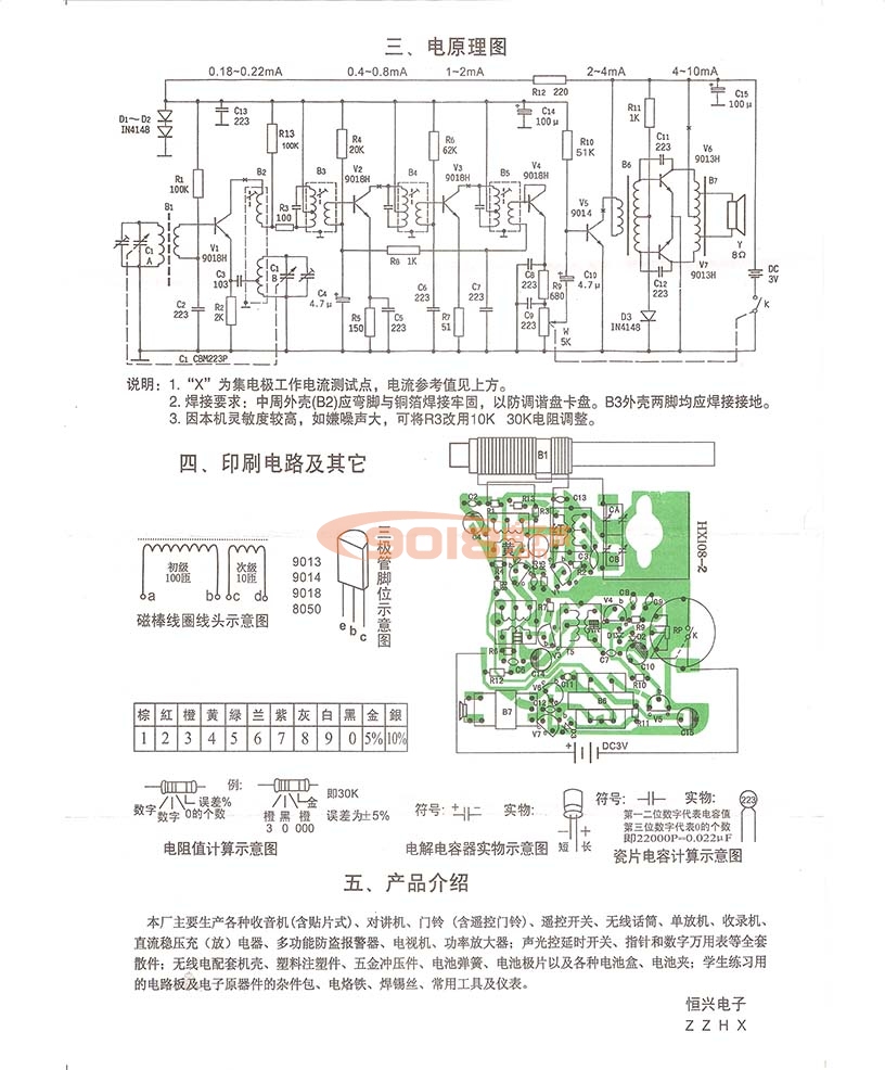 恒興HX108七管7管超外差式中波AM調幅收音機套件或成品機