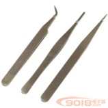 不銹鋼電子鑷子/鉗子/夾子 三件套/三支裝 (尖頭/圓頭/彎頭)