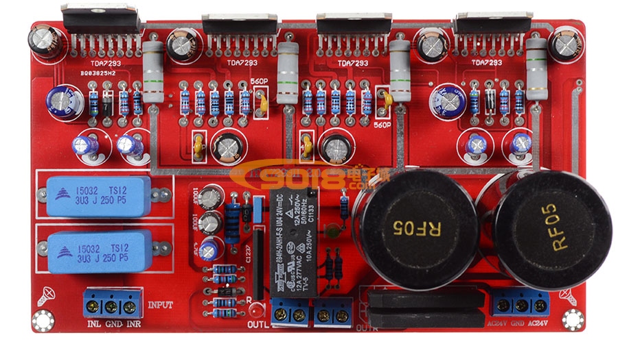 發燒級高保真TDA7293并聯雙聲道立體聲2.0功放板（豪華板）150W*2
