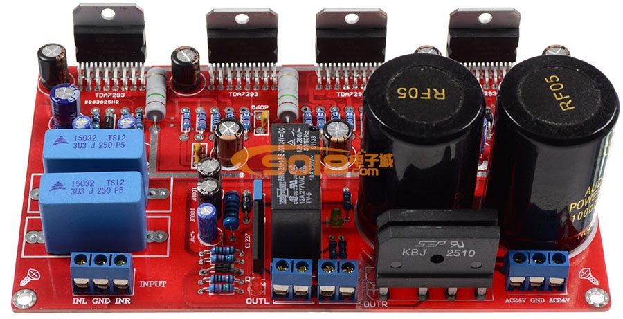發燒級高保真TDA7293并聯雙聲道立體聲2.0功放板（豪華板）150W*2