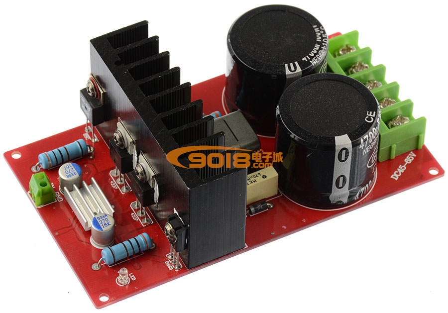 IRS2092大功率單聲道D類數字功放板（直流DC±55V供電）350W/8歐