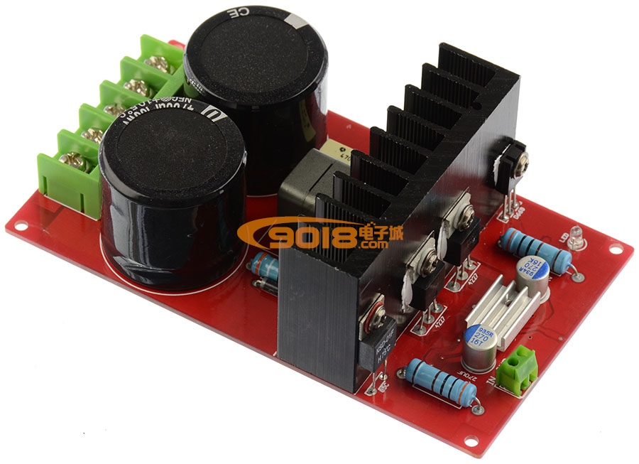 IRS2092大功率單聲道D類數字功放板（直流DC±55V供電）350W/8歐