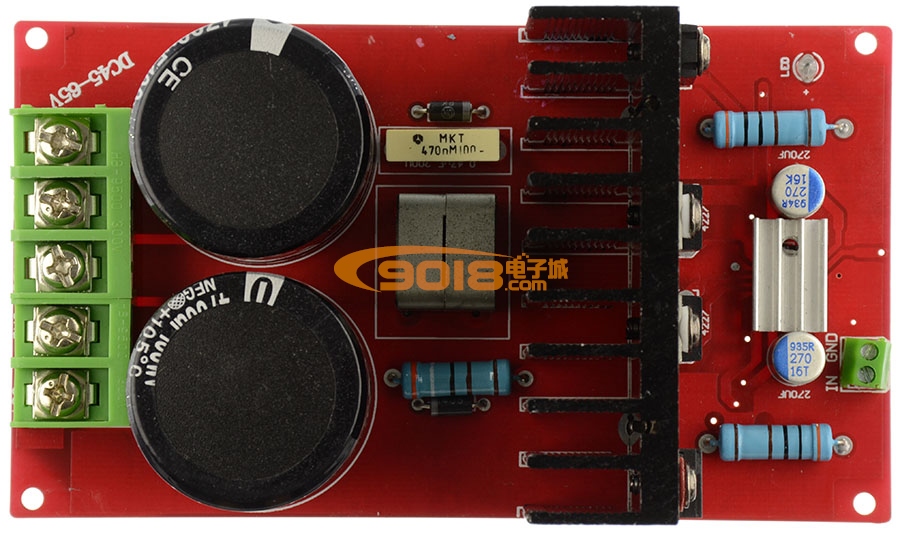 IRS2092大功率單聲道D類數字功放板（直流DC±55V供電）350W/8歐