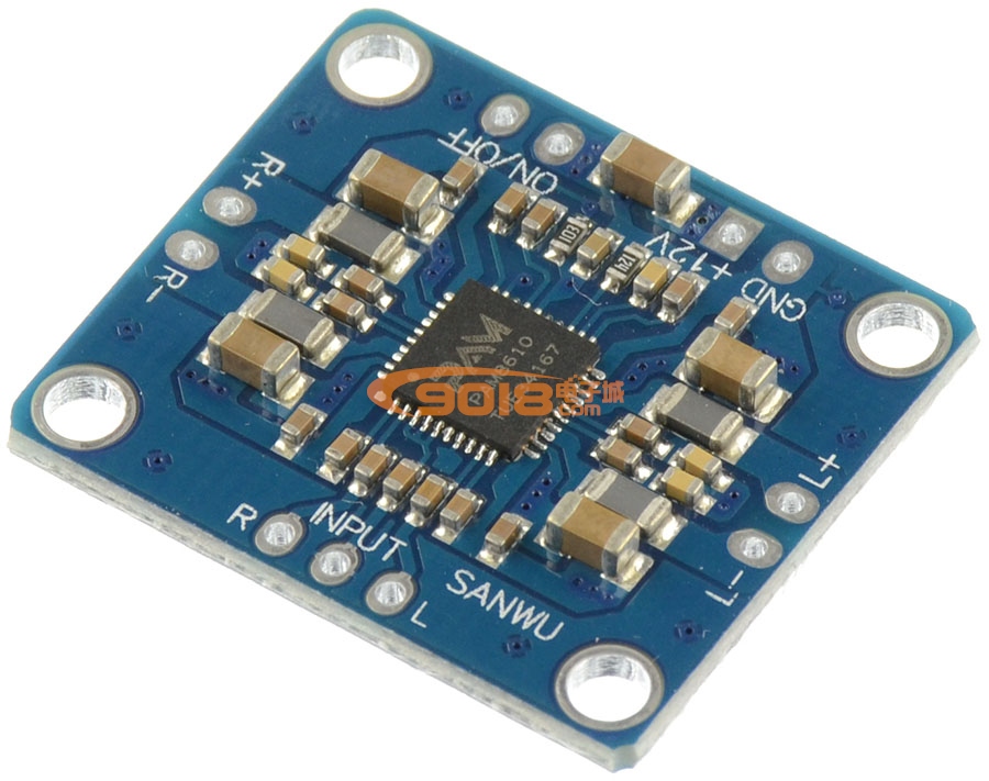 超小迷您D類數字功放板 PAM8610 雙聲道/立體聲 10W*2 DC12V供電