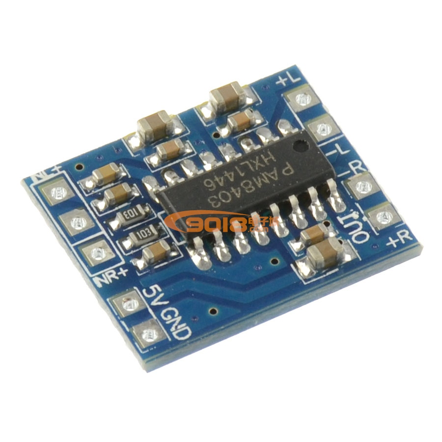 超小迷您D類數字功放板 PAM8403 雙聲道/立體聲 3W*2 USB5V供電