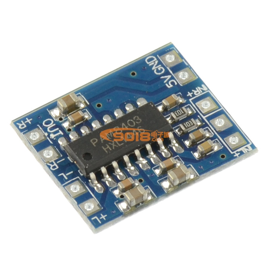 超小迷您D類數字功放板 PAM8403 雙聲道/立體聲 3W*2 USB5V供電