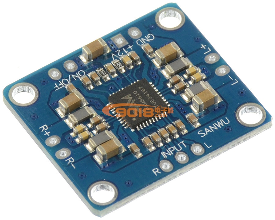 超小迷您D類數字功放板 PAM8610 雙聲道/立體聲 10W*2 DC12V供電