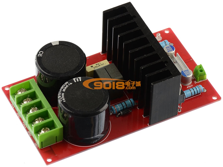 IRS2092大功率單聲道D類數字功放板（直流DC±55V供電）350W/8歐