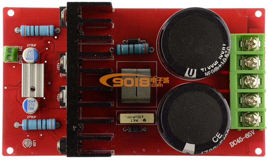 IRS2092大功率單聲道D類數字功放板（直流DC±55V供電）350W/8歐