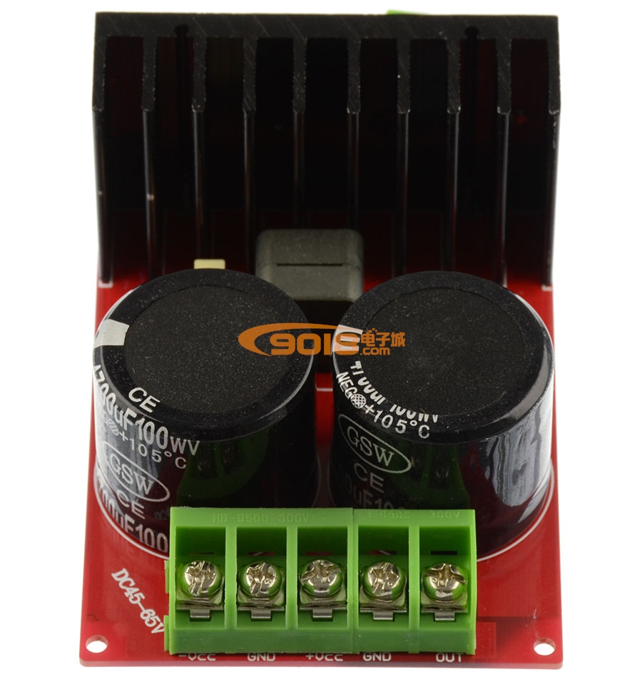 IRS2092大功率單聲道D類數字功放板（直流DC±55V供電）350W/8歐