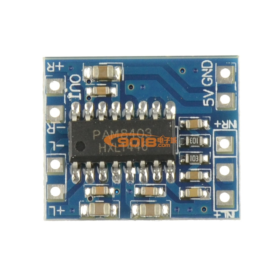 超小迷您D類數字功放板 PAM8403 雙聲道/立體聲 3W*2 USB5V供電