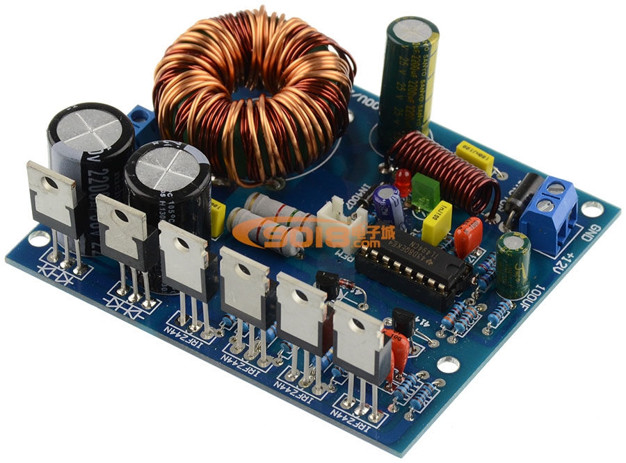 180W汽車功放升壓開關電源板（單DC12V轉正負±10~35V輸出 可調壓）