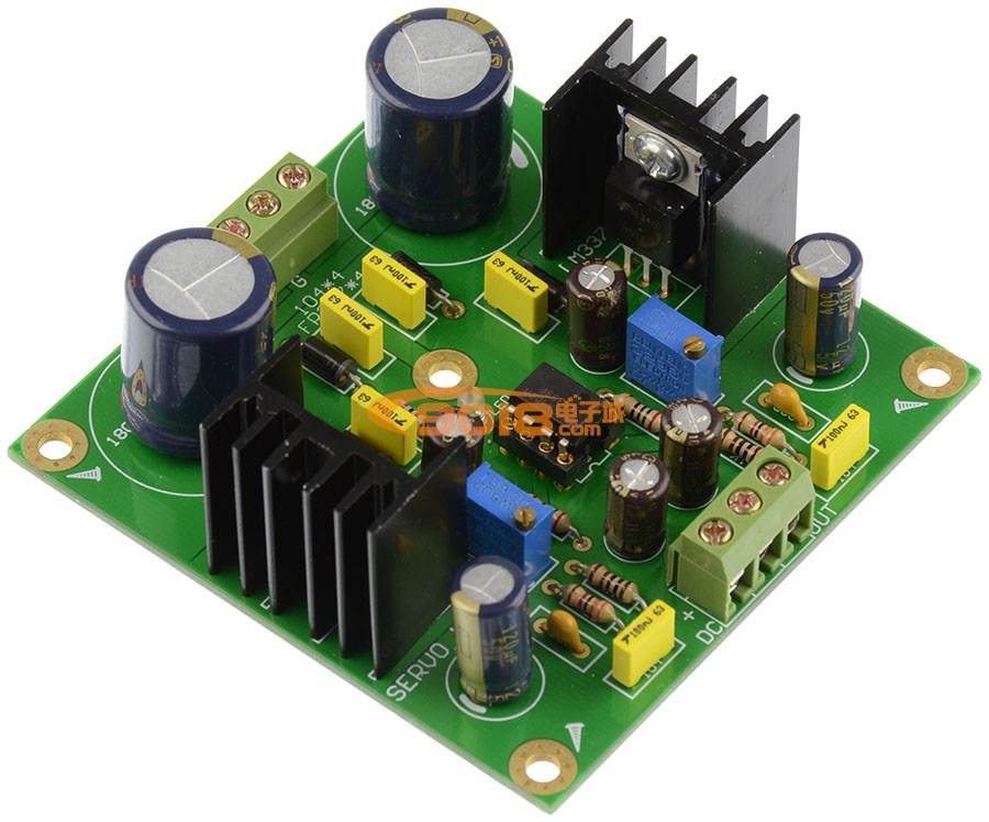 LM317/337+LF353直流伺服穩壓可調電源板 成品板 帶整流濾波