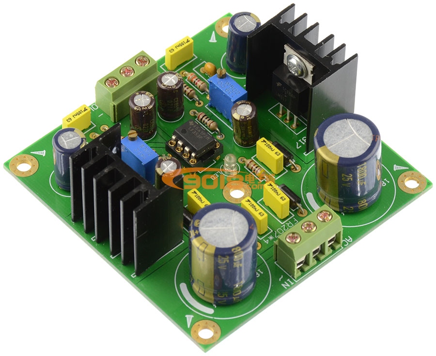 LM317/337+LF353直流伺服穩壓可調電源板 成品板 帶整流濾波