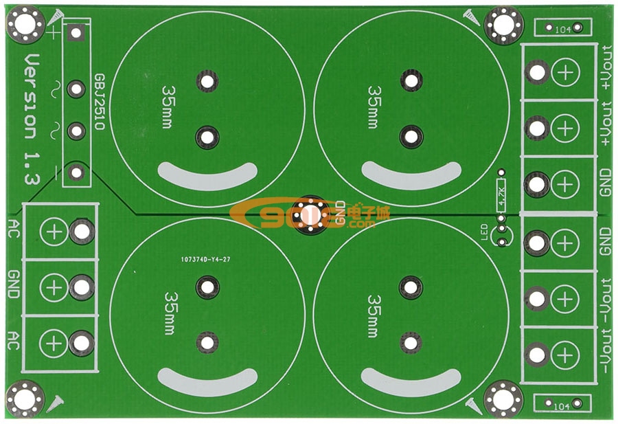 大功率正負雙電源功放整流濾波電源板PCB空板 可配25A橋堆