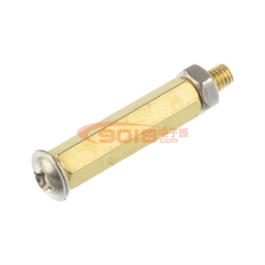 M3單通六角銅柱 螺紋3MM*長(zhǎng)20+6MM 配螺母 螺絲 PCB線路板 電路板 支撐固定