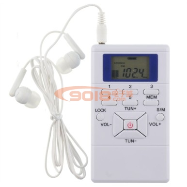 袖珍FM調頻立體聲收音機 英語聽力耳機 校園廣播 數字選頻 70-108MHz