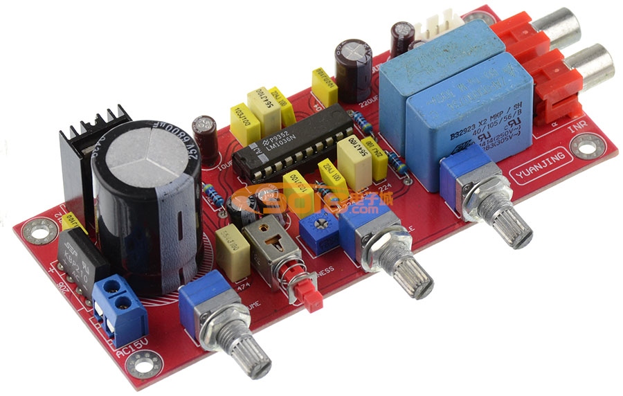 LM1036N直流控制發燒功放前級音調板 成品板（紅色板）