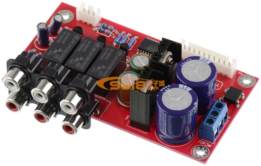 PGA2311U電子音量控制遙控前級(jí)板（成品板）三路音頻切換 帶遙控器、LCD面板