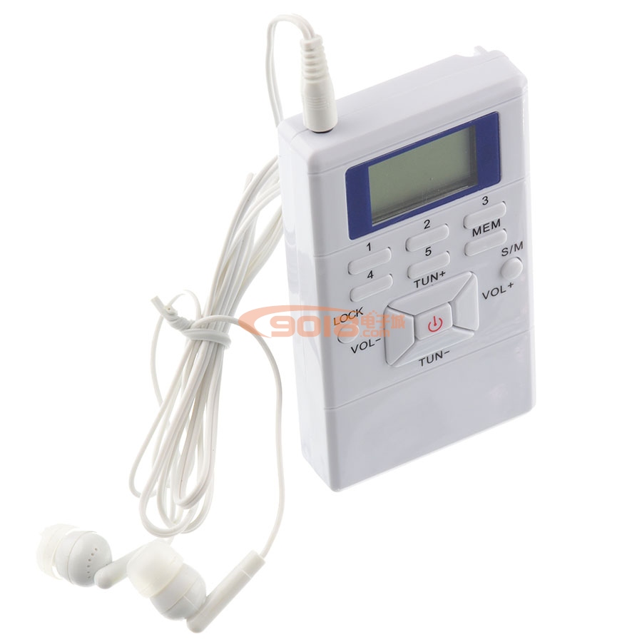 袖珍FM調頻立體聲收音機 英語聽力耳機 校園廣播 數字選頻 70-108MHz