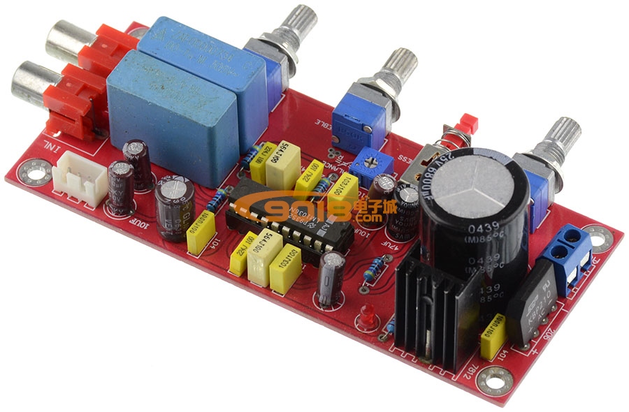 LM1036N直流控制發燒功放前級音調板 成品板（紅色板）
