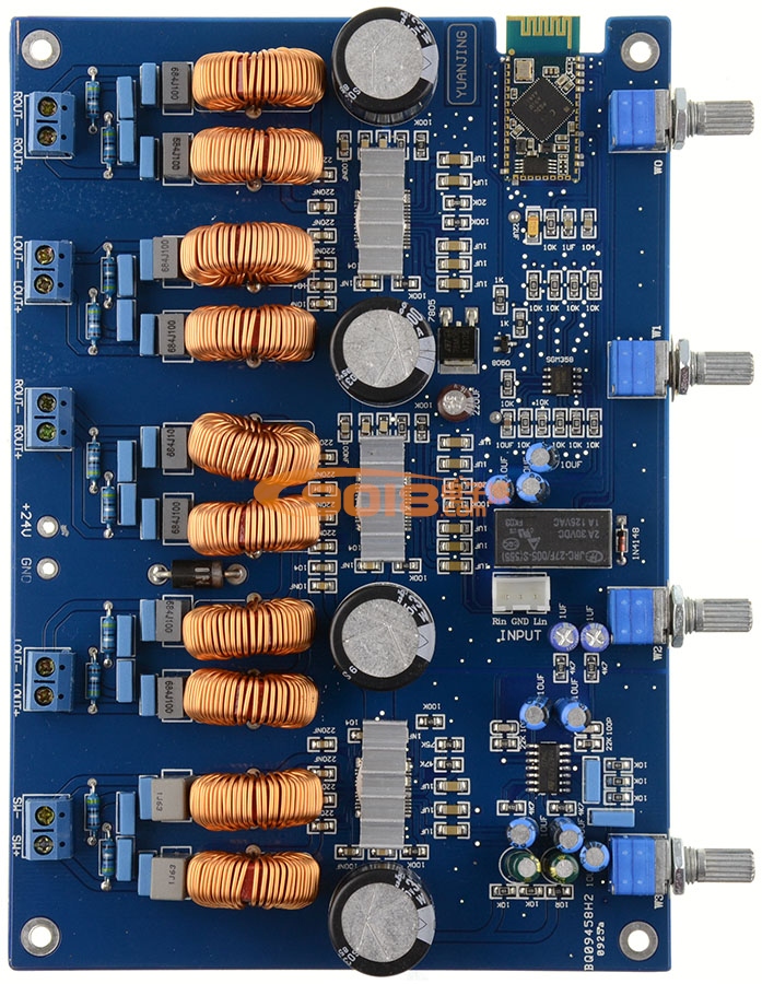 TPA3116 4.1聲道藍牙功放板 帶低音炮五聲道D類數字功放板
