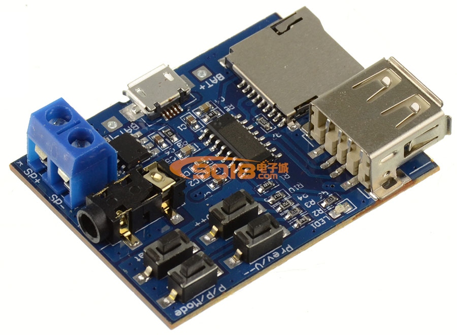 MP3無損解碼板 TF卡 U盤 MP3解碼播放器模塊 自帶功放3W可驅動喇叭