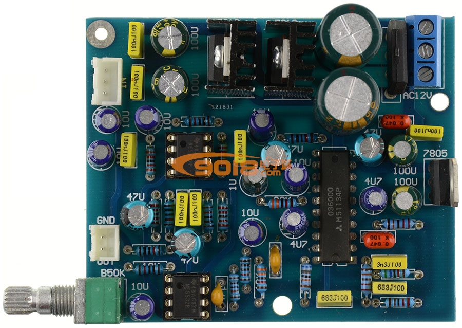 M51134P+NE5532低音炮前級板 數字超重低音板 低通濾波激勵器 電子分頻 低音炮功放前置板