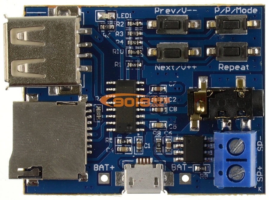 MP3無損解碼板 TF卡 U盤 MP3解碼播放器模塊 自帶功放3W可驅動喇叭