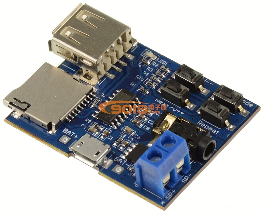 MP3無損解碼板 TF卡 U盤 MP3解碼播放器模塊 自帶功放3W可驅動喇叭