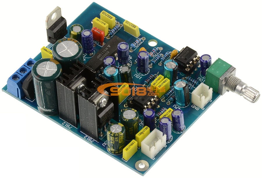 M51134P+NE5532低音炮前級板 數字超重低音板 低通濾波激勵器 電子分頻 低音炮功放前置板