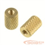 M3加厚雙通圓形銅柱 長度10*直徑7MM 網紋/滾花加長螺母 PCB線路板/電路板支撐固定