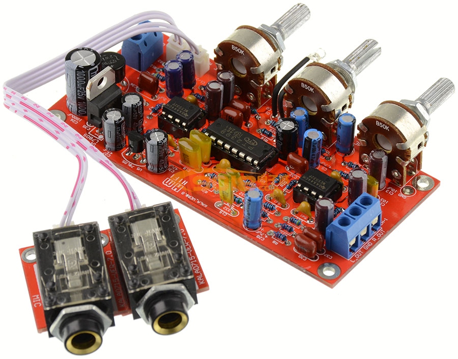 卡拉OK板 話放音效板PT2399 NE5532前級麥克風信號放大板 成品板