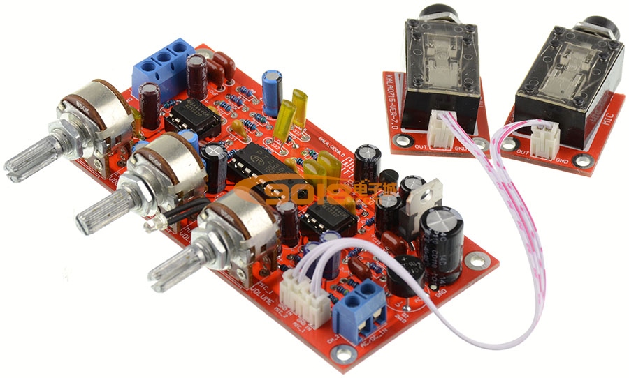 卡拉OK板 話放音效板PT2399 NE5532前級麥克風信號放大板 成品板