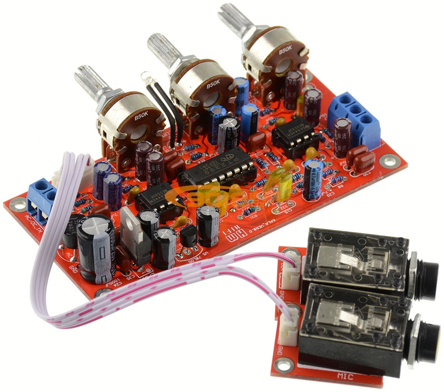 卡拉OK板 話放音效板PT2399 NE5532前級麥克風信號放大板 成品板