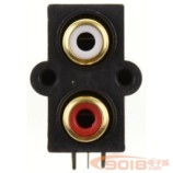 密封型2位3腳RCA蓮花插座 鍍金 AV功放機(jī)箱配件 同心孔距14MM